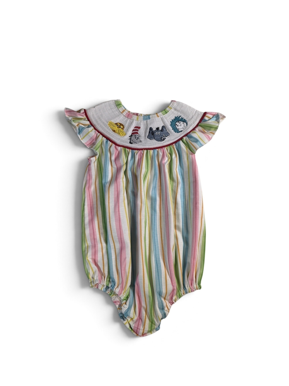 Dr. Seuss Smocked Baby Girl Eainbo Bubble Size 18 Months
